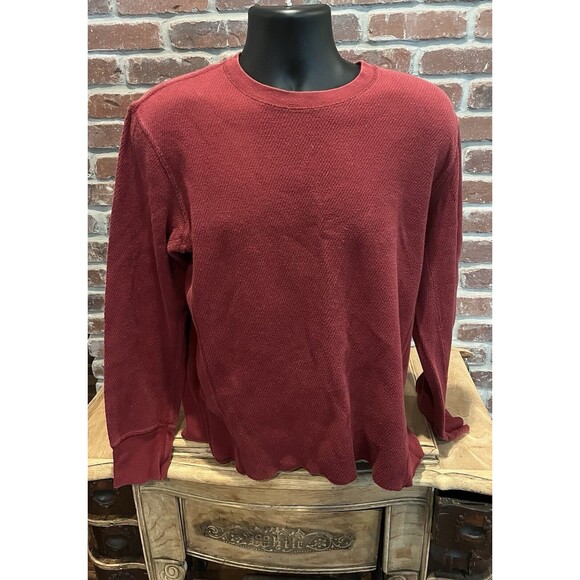 Men’s Express Red Long Sleeve Pull Over Shirt Large - Picture 1 of 4